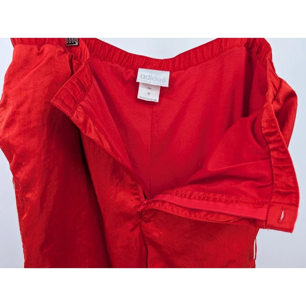 RARE Vintage Adidas Trefoil Nylon Satin Red Tracksuit Malaysia Size Mens M Sport